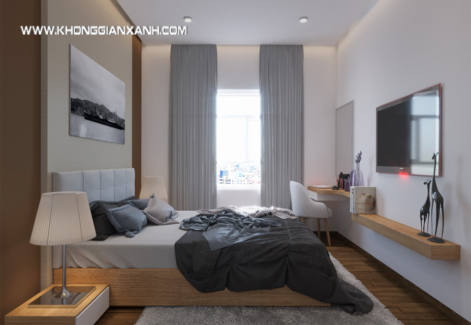 Thiết kế nội thất phòng ngủ căn hộ Luxcity