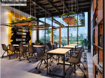 Thiết kế quán ăn với style công sở