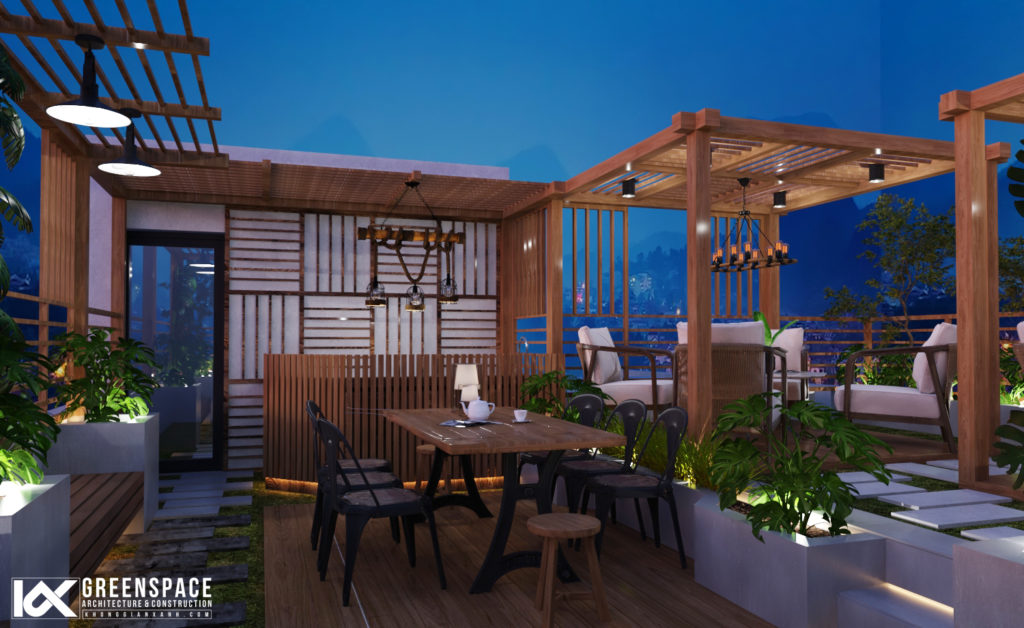 Thiết kế vườn cafe sân thượng  – Vũng Tàu