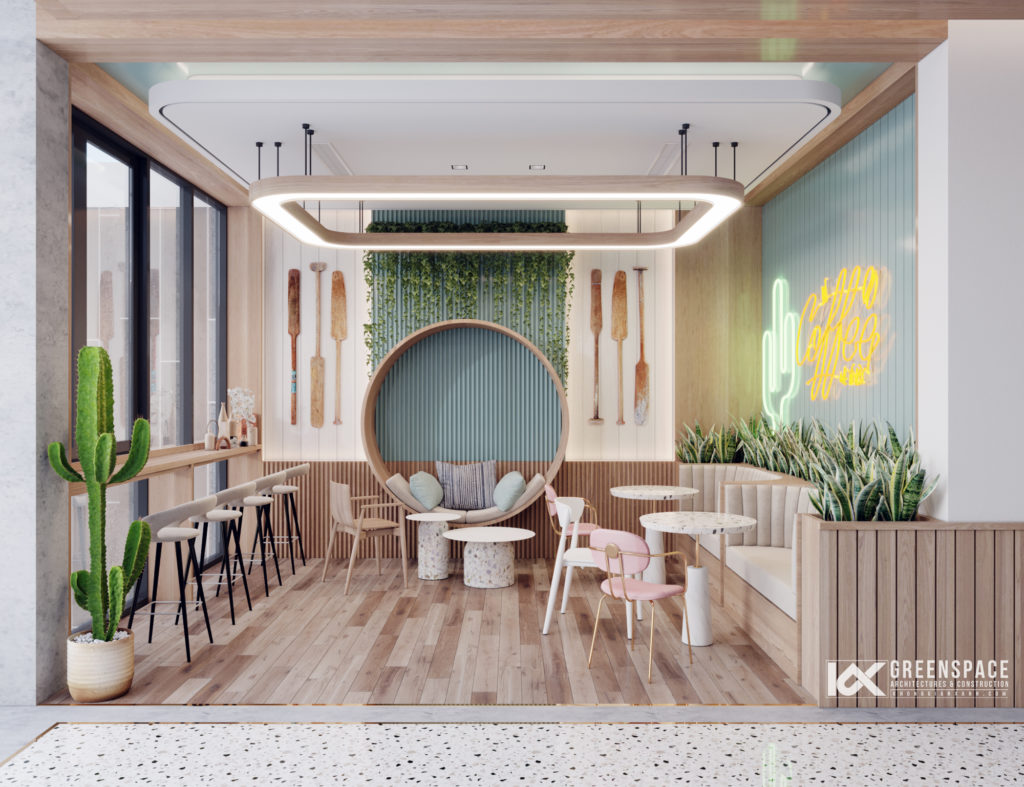 Thiết kế quán cafe trong khách sạn – nét phá cách ngọt ngào