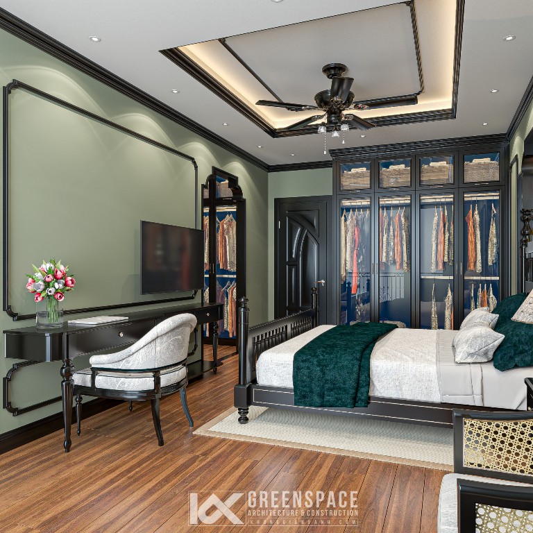 Phòng ngủ phong cách Indochine