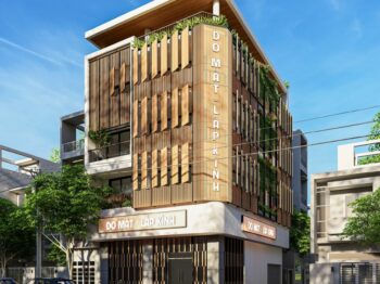 thiết kế nhà ở kết hợp kinh doanh mắt kính đẹp