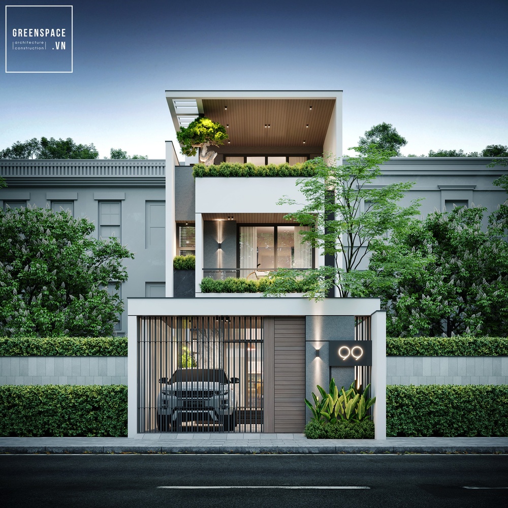 thiết kế nhà phố hiện đại 3 tầng hcm